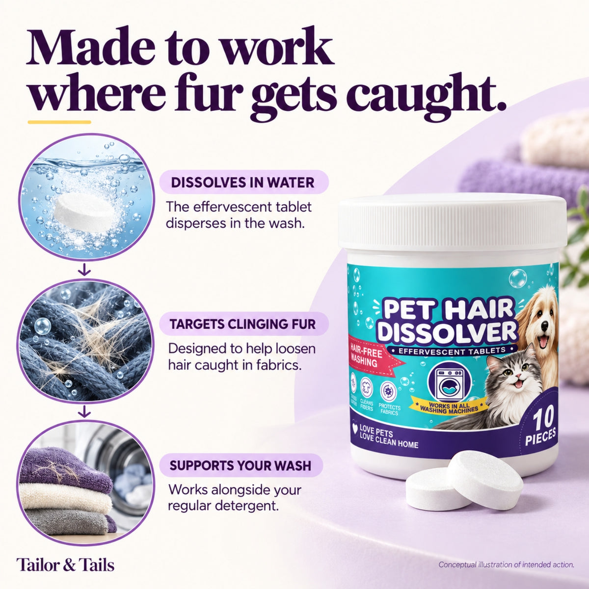 Tailor Tails™ Pet Hair Dissolver
