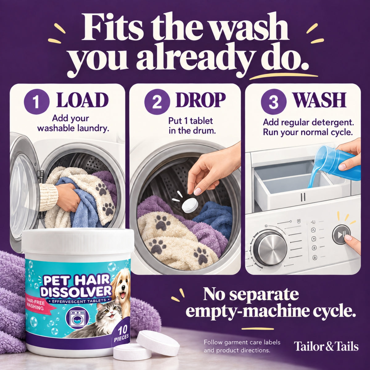 Tailor Tails™ Pet Hair Dissolver
